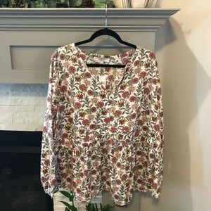 LOFT Plus Floral Peplum Top